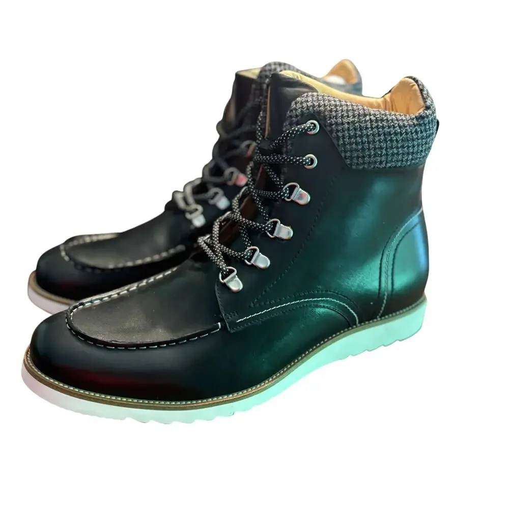 English Laundry Mens Blackpool Boots 12 Black NWT Chukka Combat Lace Leather
